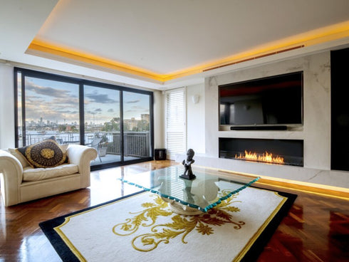 Ecosmart Fire Flex 86SS.BXR Single Sided Fireplace Insert - Black Finish / Stainless Steel Burner - ESF.FX.86SS.BXR
